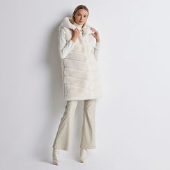 Cappotto smanicato panna, Primadonna, 22B420543FUPANNM, 004 preview