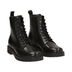 Botas militares de piel en color negro, Primadonna, 167710802PENERO040, 002 preview