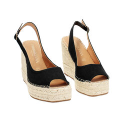Zeppe donna nere in canvas, Primadonna, 25G405022CANERO035, 003 preview