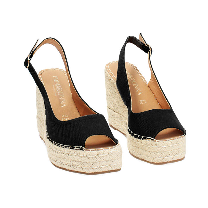 Wedge Primadonna Zeppe Nere Zeppe Donna Nere In Canvas Primadonna