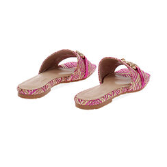 Sandalias planas mujer fucsias en rafia, Primadonna, 254952506RFFUCS036, 004 preview