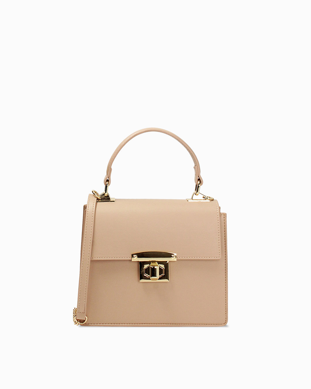 Mini bag beige con tracolla removibile