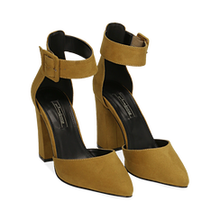 D&eacute;collet&eacute; gialle in microfibra, tacco 9,50 cm , Scarpe, 144895575MFGIAL037, 002 preview
