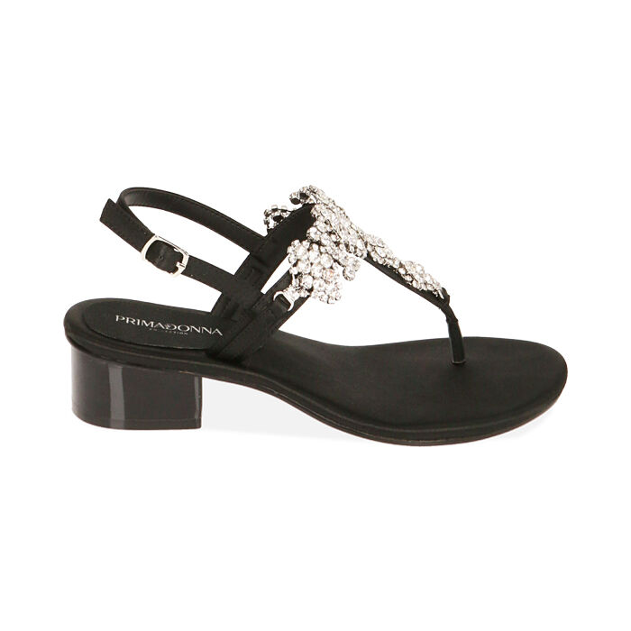 ZAPATOS SANDALIA RASO NERO, Primadonna, 214928802RSNERO039