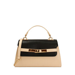 Sac à main femme beige noir, Primadonna, 255100437EPBENEUNI, 001a