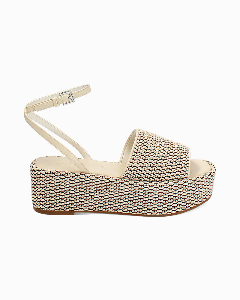 Zeppe donna panna nere in raffia image number null