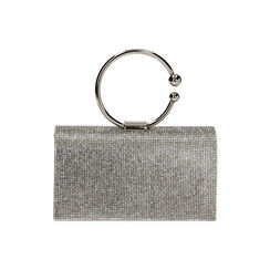 Mini bag donna argento in laminato con pietre, Primadonna, 255102425LPARGEUNI, 001 preview