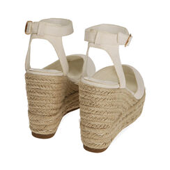 Espadrillas bianche in canvas, platform 8,5 cm, Primadonna, 214981916CABIAN035, 003 preview