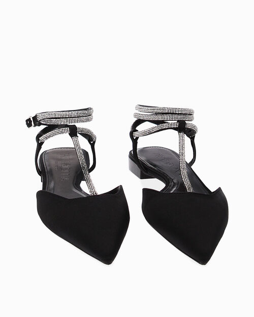 WOMEN SHOES BALLERINA SLINGBACK SATIN NE, BLACK