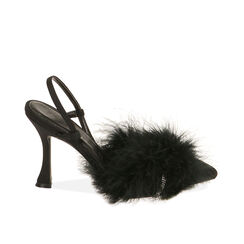 Décolleté nere con piume, tacco 9,5 cm , Primadonna, 202126320LYNERO036, 001a