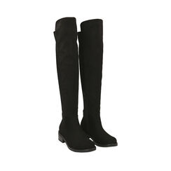 Botas negras por encima de la rodilla en microfibra, Primadonna, 243025001MFNERO035, 002a