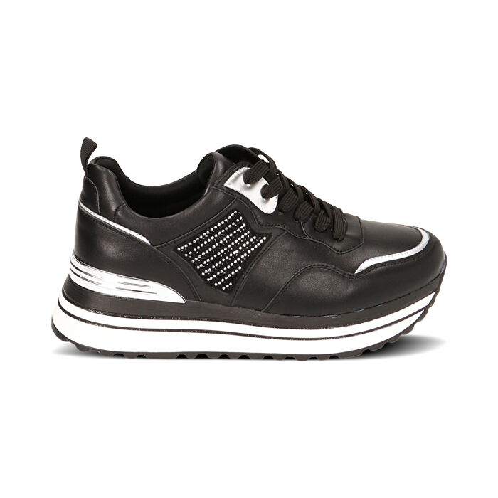 WOMEN SHOES SNEAKERS SYNTHETIC NERO, Primadonna, 222835021EPNERO035