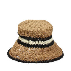 Sombrero de mujer negro de rafia, Primadonna, 25J904047RFNEROUNI, 001a