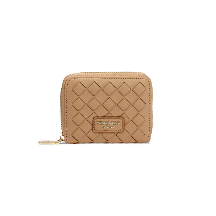 Portafoglio donna beige intrecciato piccolo, Primadonna, 255700506EIBEIGUNI