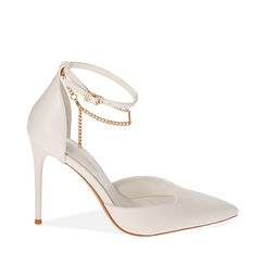 Décolleté bianche, tacco 10,5 cm, 212179724EPBIAN039, 001a
