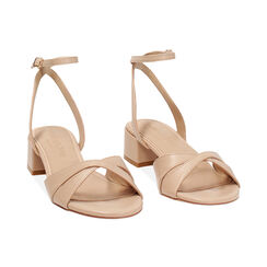 Sandalia con tacón mujer beige elegante, Primadonna, 254802502EPBEIG035, 003 preview