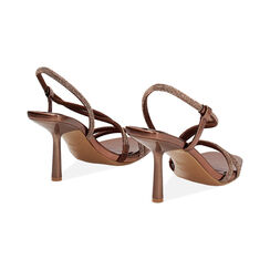 Sandalia de tacón de mujer de color cobre laminado, Primadonna, 252102302LPRAME035, 004 preview