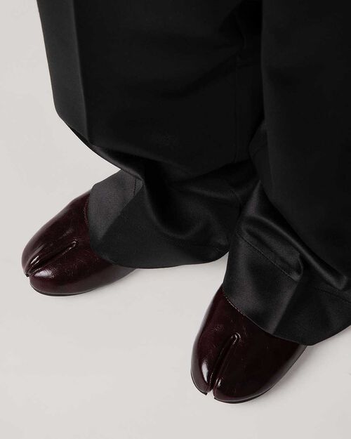 Ballerine bordeaux lucide con cinturino, BURGUNDY