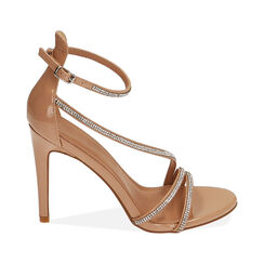 Sandali nude con strass, tacco 10 cm, Primadonna, 212174221VENUDE036, 001 preview