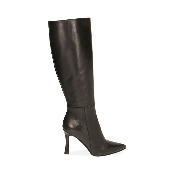 Bottes Femme en cuir noir talon 10 cm Primadonna Collection