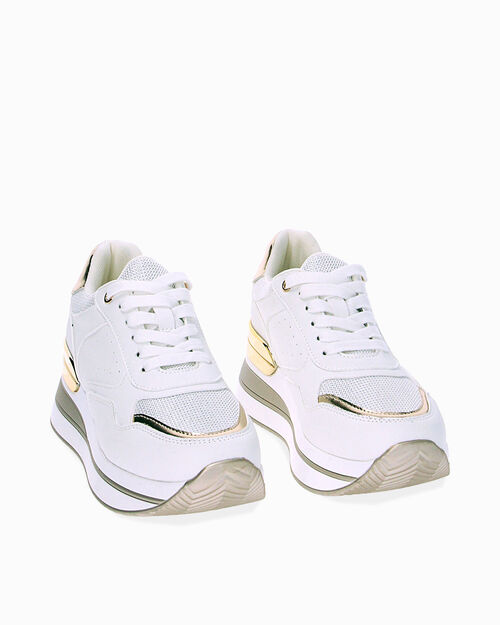 Sneakers bianco oro, MULTI COLOR