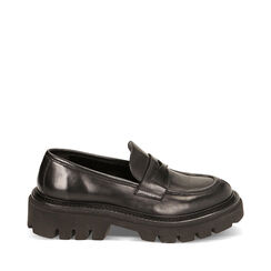 Mocassins noirs en cuir, Primadonna, 22S211309PENERO040, 001a