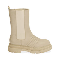 Chelsea boots panna, tacco 5 cm , SPECIAL WEEK, 180611218EPPANN036, 001a