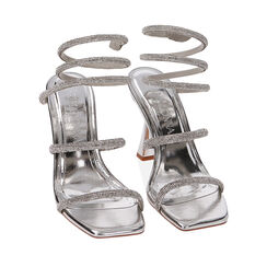 Sandali argento snake, tacco 10 cm, Primadonna, 212100015LMARGE035, 002a
