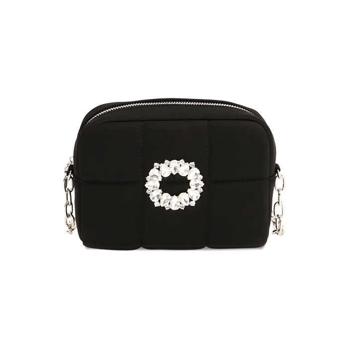Borsa a tracolla gioiello nera in tessuto, Primadonna, 215124664LYNEROUNI