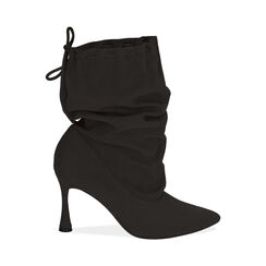Ankle boots neri in microfibra, 8,5 cm , Soldés, 182180110MFNERO035, 001 preview