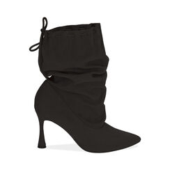 Ankle boots neri in microfibra, 8,5 cm , Special Price, 182180110MFNERO035, 001 preview