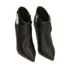 Ankle boots neri in raso, tacco 10,5 cm , Primadonna, 202186104RSNERO035, 002a