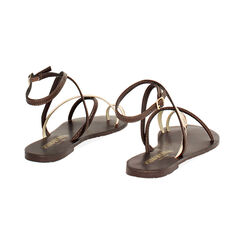 Sandali bassi donna marroni stampa pitone, Primadonna, 254995606PTMARR035, 004 preview
