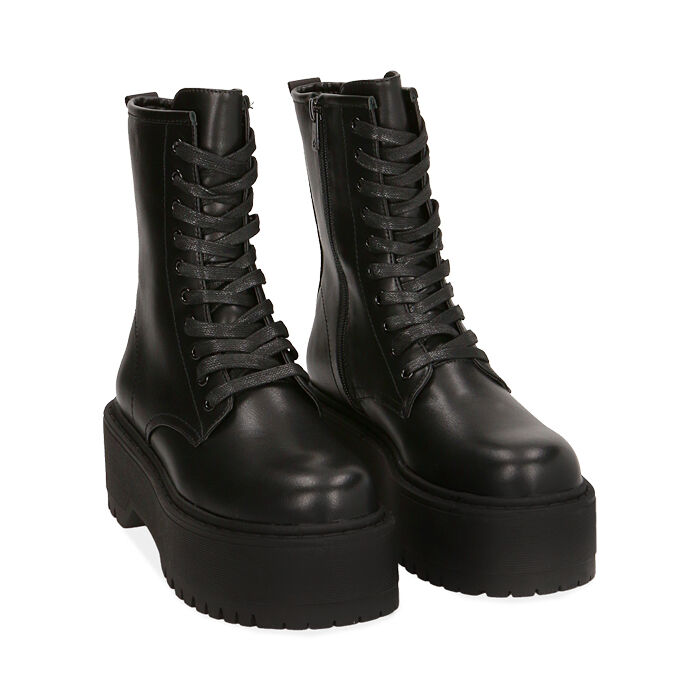 Anfibi da donna neri, platform 5,5 cm | Primadonna Collection