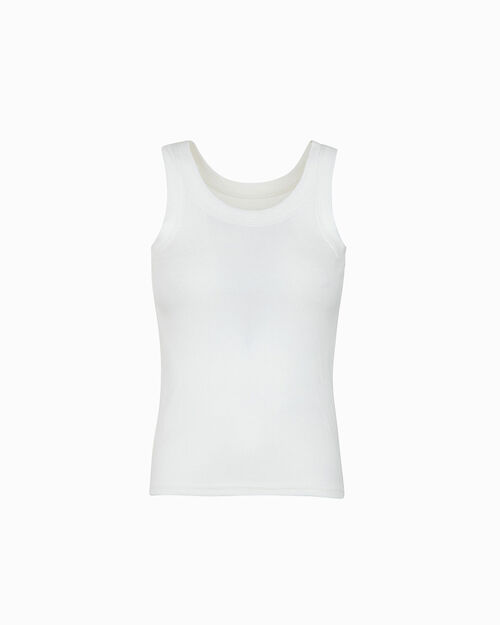 Camiseta sin mangas blanca esencial, WHITE