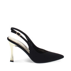 D&eacute;collet&eacute; slingback donna nere, tacco 9,5 cm, Primadonna, 252102602LYNERO037, 001a