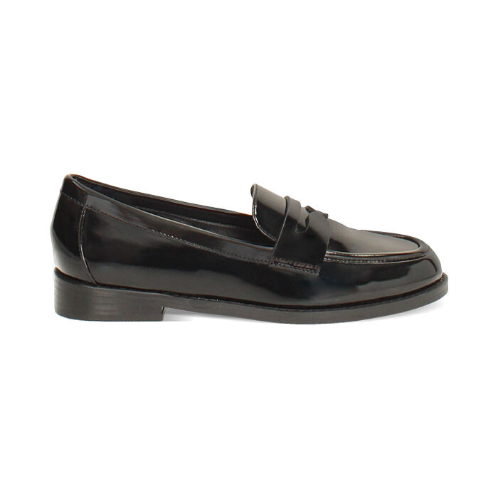 Mocasines negros en material desgastado, Primadonna, 262723407ABNERO036