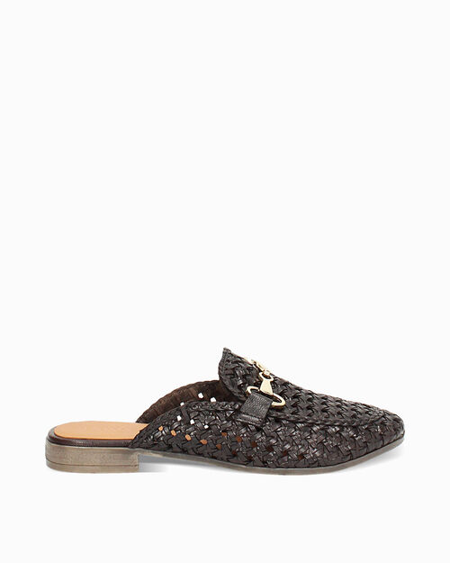 Sabot donna testa di moro in pelle intrecciata, DK BROWN