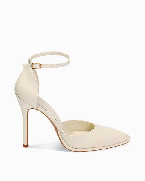 WOMEN SHOES OPEN SHANK SYNTHETIC PANN, CREAM
