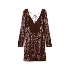 Vestido marr&oacute;n en lentejuelas con detalles brillantes, Primadonna, 26C925117PLMARRL, 005 preview