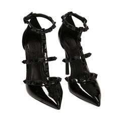 Décolleté borchiate nere in vernice, tacco 10,5 cm, Primadonna, 222186107VENERO035, 002a