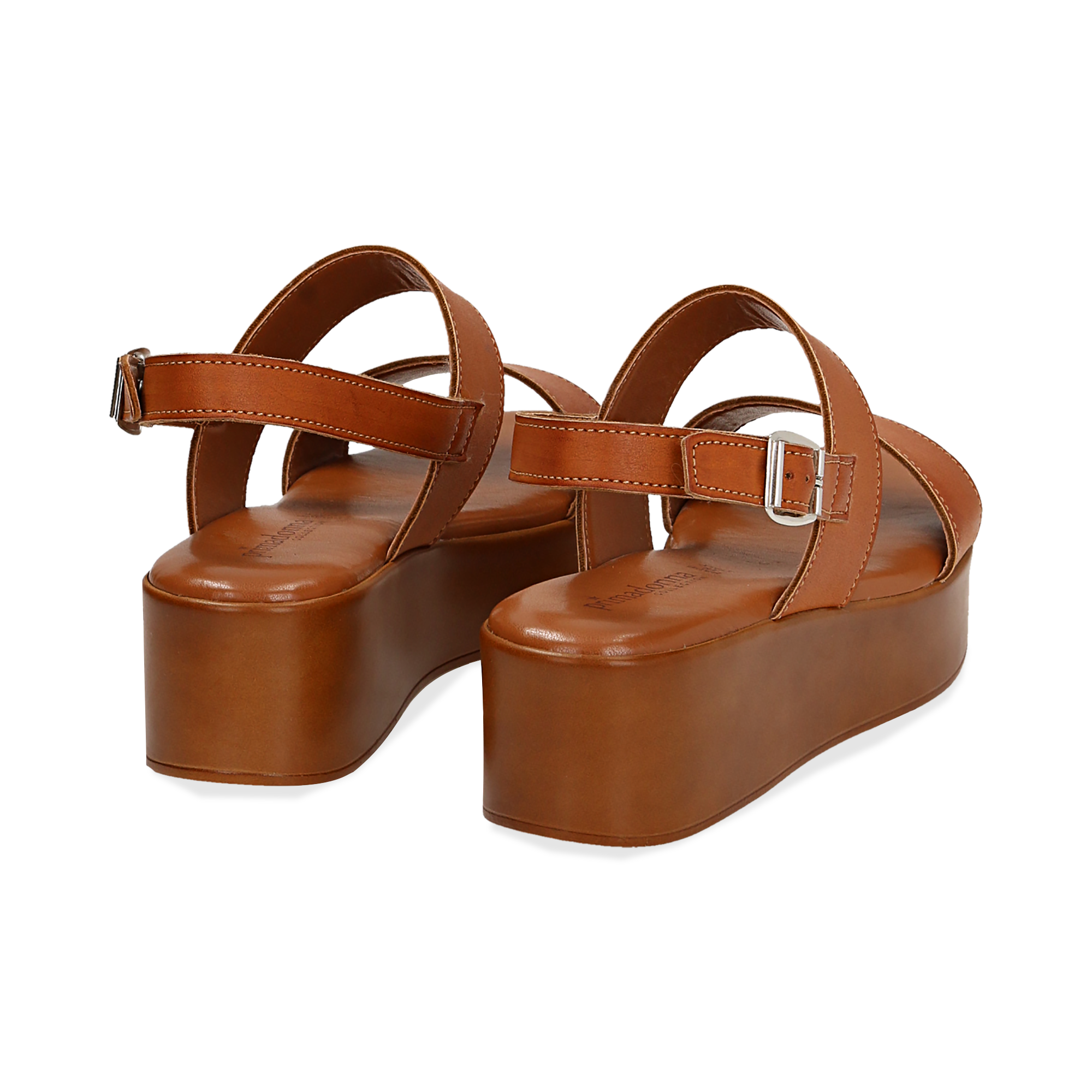 Sandali platform cuoio, zeppa 5 cm donna | Primadonna Collection