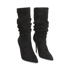 Bottines noires en microfibre avec talon de 10 cm, Primadonna, 262104527MFNERO036, 003 preview