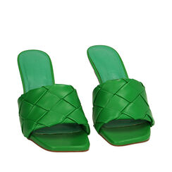 Mules verdi, tacco 8 cm , 192791813EPVERD035, 002a