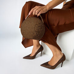 Décolleté bronzo in microfibra con tacco di 10 cm, Primadonna, 262130611MPBRON041, 002 preview