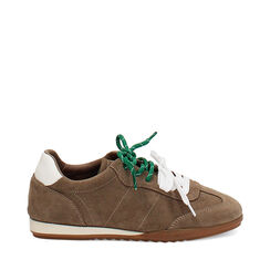 Sneakers taupe in camoscio con doppio laccio, Primadonna, 260627802CMTAUP036, 001a