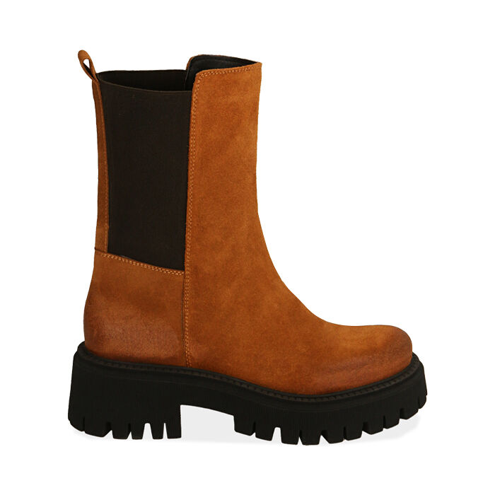 ZAPATOS BOTAS CAÑA CORTA SUEDE COGN