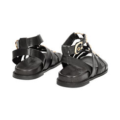 Sandali bassi donna neri in pelle, Primadonna, 25N151013PENERO036, 004 preview
