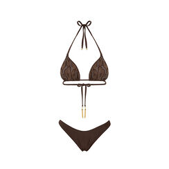 Bikini marr&oacute;n oscuro con detalles glamourosos, 27L501662LYMOROL, 001a