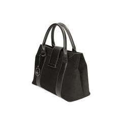 Borsa a mano nera in microfibra, Primadonna, 22D909557MFNEROUNI, 002 preview